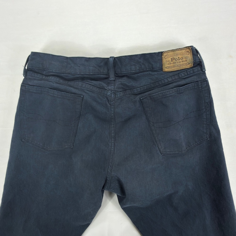 Polo Ralph Lauren Hampton Straight Pants Mens 36x32 Dark Wash Heavy Cotton - Picture 11 of 12